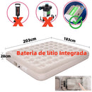 Colchão Inflável Casal King 203*183*28cm Com Bomba Inflável De Bateria De Lítio Embutida E Removível