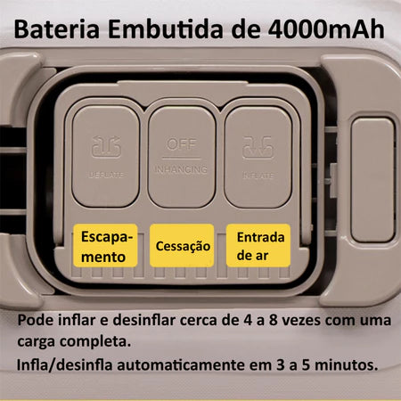 Colchão Inflável Casal King 203*183*28cm Com Bomba Inflável De Bateria De Lítio Embutida E Removível