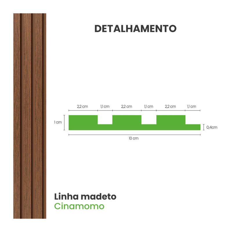 10 Metros Painel Ripado Laminado Autocolante Cor Cinamomo Linha Madeto Meu Rodapé