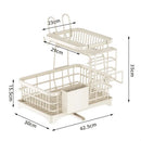 Escorredor de Louça Rack De Cozinha 2 Andares Bege Yesop