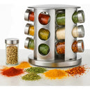 Porta Tempero Inox Giratório Vidro 12 Potes 360