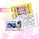 Kit para Colorir CADERNO + CANETAS Premium Caderno com 50 Folhas com Desenhos para Ilustrar +60Cores