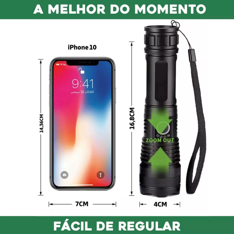 Lanterna Super Potente T9 P90/P50 Tática Forte Potente Sitio Fazenda Acampamento Camping Segurança