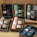 Kit Garrafa Térmica Inox 500ml Com 3 Xícaras Camping Viagem Café – Cores Sortidas