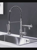 Torneira Pia Cozinha Gourmet Misturador Monocomando Saída Dupla Prata Escovada Yesop