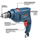 Furadeira Industrial Impacto 3/8 Reversão 450W GSB 450RE + Estojo 30 Peças X-Line BOSCH
