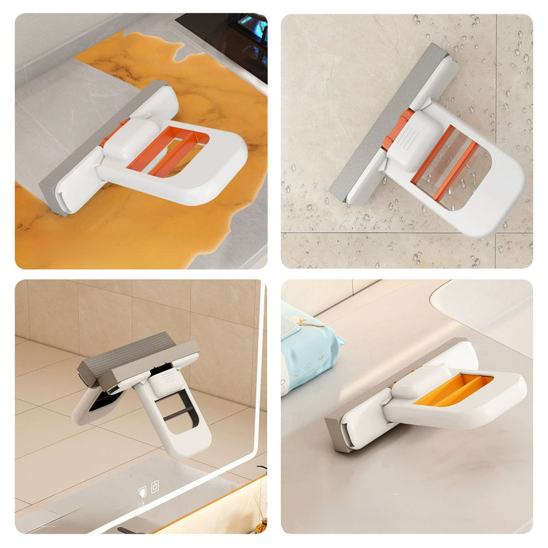Mini Esfregão Portátil Dobrável , Poderoso De Limpeza Doméstica Com Esponja Para Banheiro E Cozinha