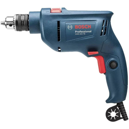 Furadeira Industrial Impacto 3/8 Reversão 450W GSB 450RE + Estojo 30 Peças X-Line BOSCH